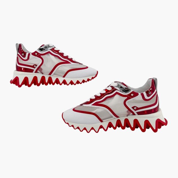 Christian Louboutin Sharkina White Mesh Red Sneakers Size 38.5 US 8.5 Women 6969 - Picture 11 of 15